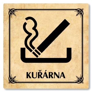 Kuřárna, 100x100mm, pergamen, Nebraska
